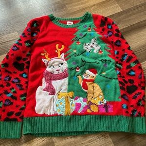 Crazy cat Christmas sweater great for the holidays